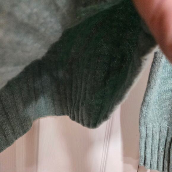 J crew sweater womens size medium sea green wool cropped turtleneck - Picture 7 of 9